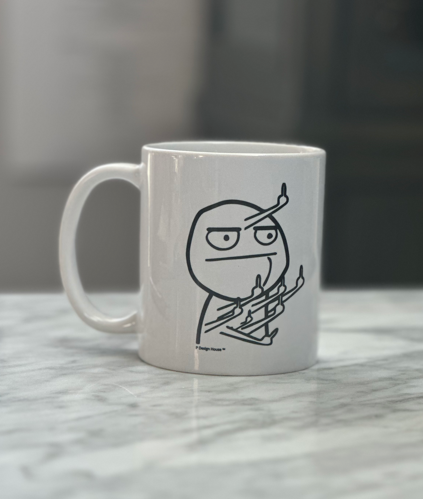 Flip the Bird Meme Funny Coffee Mug, 11oz.