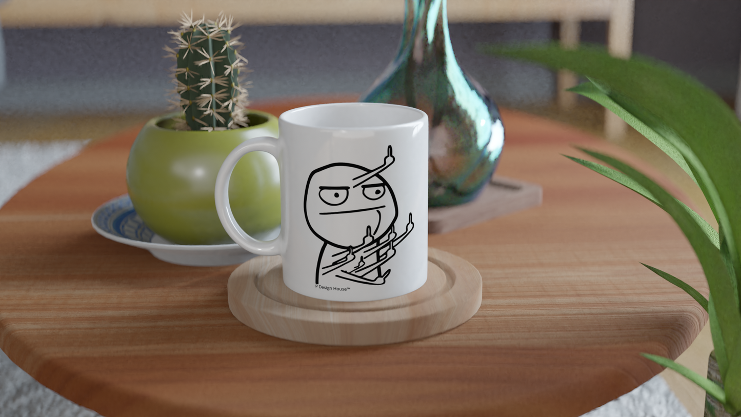Flip the Bird Meme Funny Coffee Mug, 11oz.