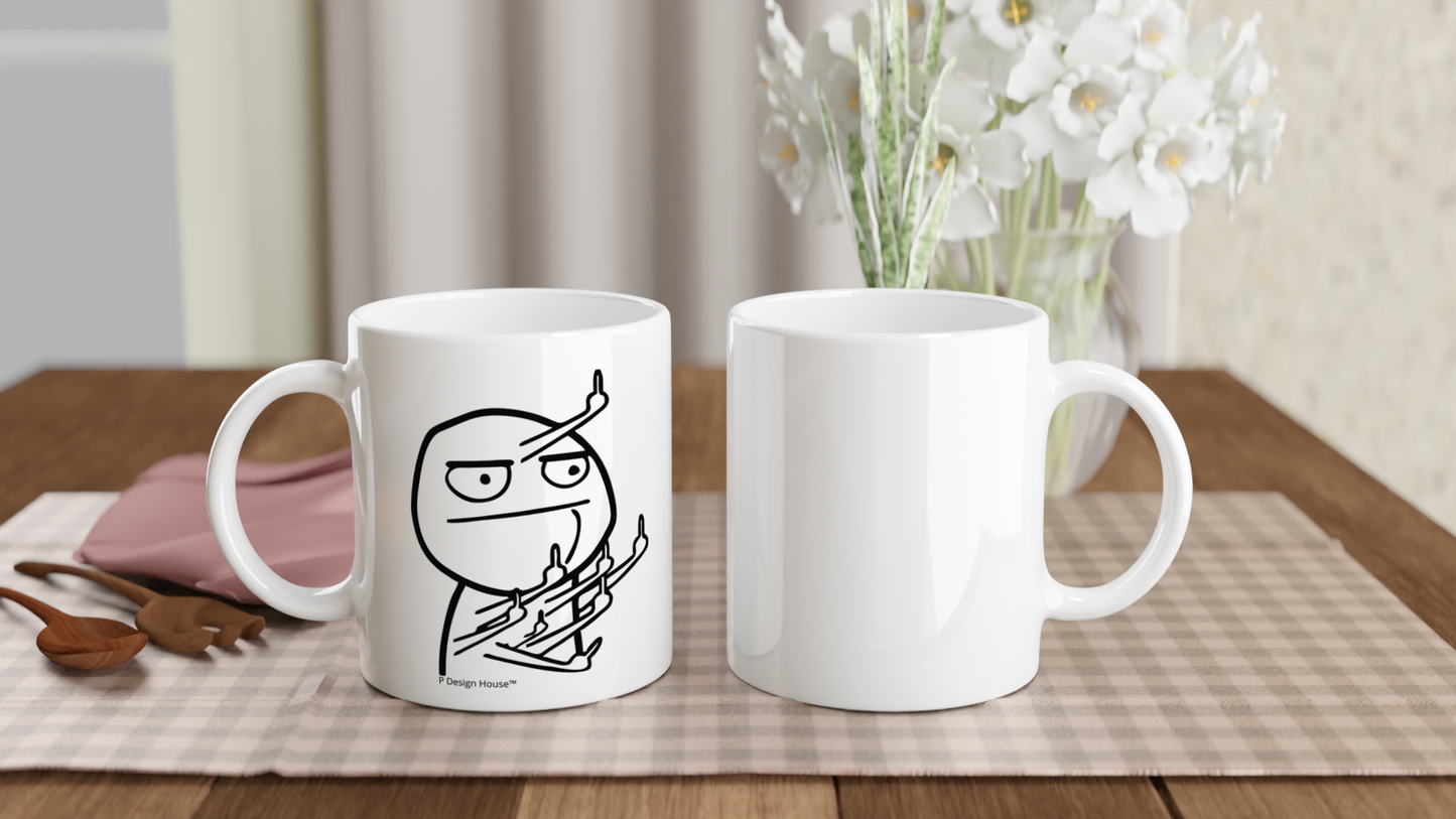 Flip the Bird Meme Funny Coffee Mug, 11oz.