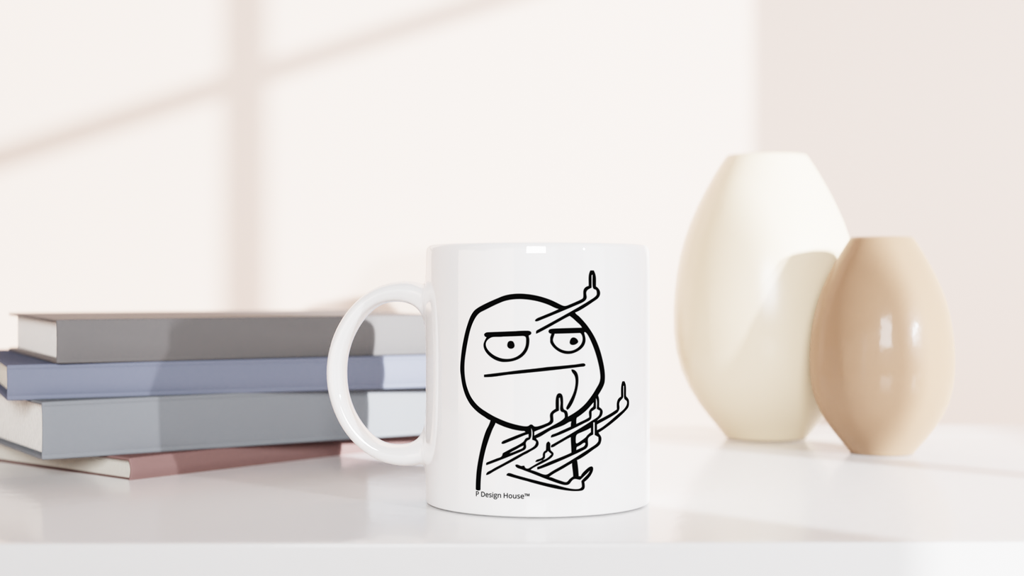 Flip the Bird Meme Funny Coffee Mug, 11oz.